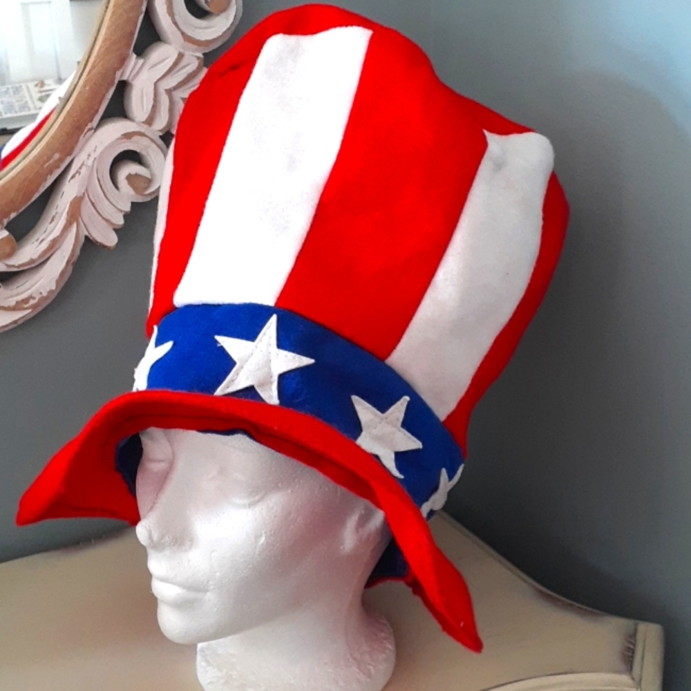 Vintage USA Patriotic felt top hat 🍂